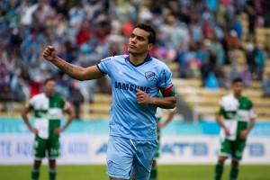 William Ferreira festejando el segundo gol de Bolívar