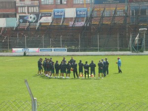 Charla de Porttugal antes del entrenamiento 