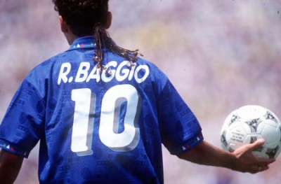 1994 World Cup Final. Pasadena, USA. 17th July, 1994. Brazil 0 v Italy 0. (Brazil won 3-2 on penalties)   Italy's Roberto Baggio