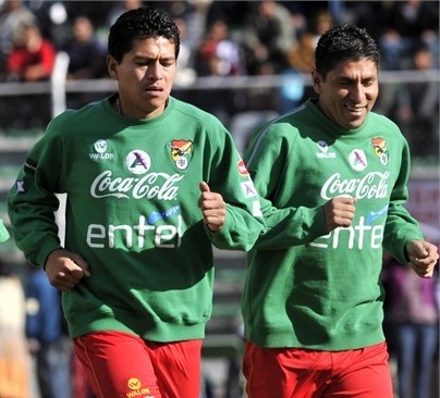 Cabrera y Saucedo entrenando en la selección